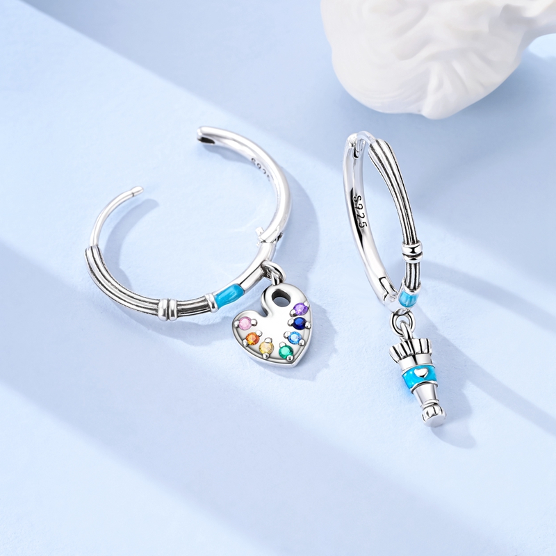 Women's Elegant 925 Silver Painter Earrings, Daily Wear